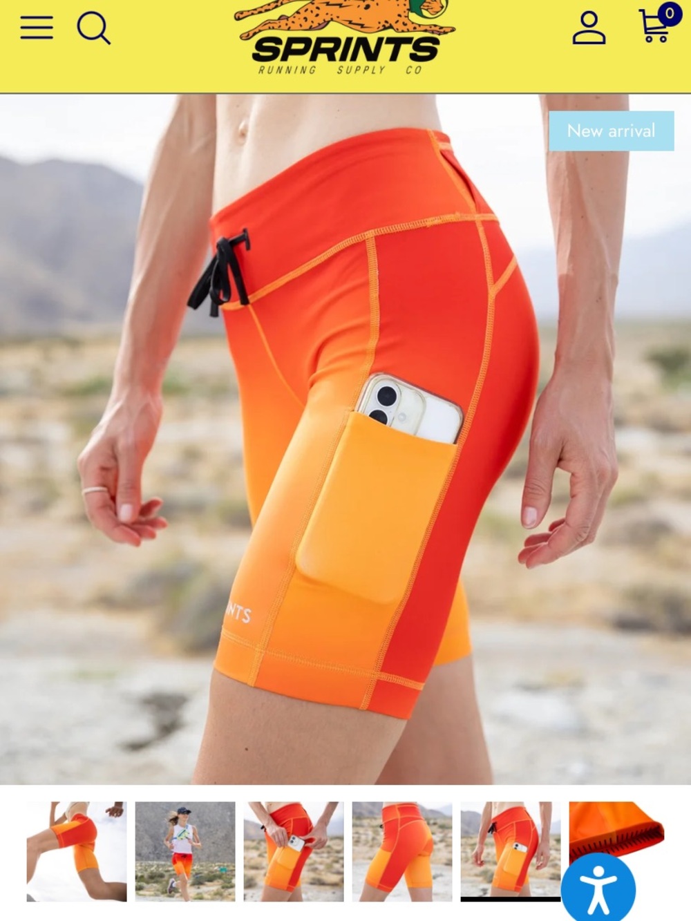 Sprints Gradient Orange-Red Women's Bike Shorts - Picture 3 of 6